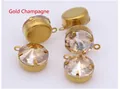 Dettaglio di 5 ciondoli rotondi in cristallo color oro champagne per gioielli fai da te - 8mm 20Pezzi / Champagne Dorato