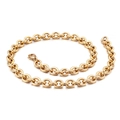 Elegante collar de cadena en O de acero inoxidable dorado con eslabones de 9,5 mm - Collar Dorado De 9,5 * 500 mm (KN80643-Z)