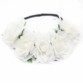 Elegante ghirlanda di rose bianche artificiali per matrimoni e feste di vacanza - Bianco