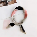 Silk neck scarf for women featuring pink and black geometric polka dot拼接 pattern - 21 Stripe Dot Grey