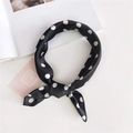 Polka dot silk scarf for women in classic black and white print for styling - 15 Polka Dot Black