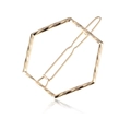 Minimalist gold geometric hexagonal hair clip with twisted metallic texture for women - Hexagon / Gold