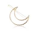 Minimalistische goldene Haarspange in Mondform mit eleganter gedrehter Metalltextur - Mond / Gold