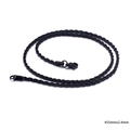 Black stainless steel rope chain necklace 455mm length and 2.4mm width for men and women - 45.5cm x 2.4mm / Black (KN80651-Z)