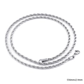 Collana a corda in acciaio argento 556mm x 2,4mm con chiusura a moschettone resistente - 556mm x 2.4mm / Color Acciaio
