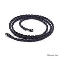 Collana a corda nera in acciaio inossidabile da 765mm x 3,9mm con chiusura a moschettone - 765mm x 3.9mm / Nero
