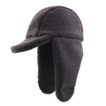 Gorro de aviador de felpa gris oscuro con forro polar y orejeras para invierno - 58cm / gris oscuro