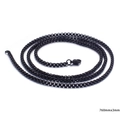 Collier chaîne vénitienne carrée en acier inoxydable noir pour hommes et femmes - Style 760mmx3mm (KN80671-Z)