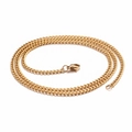 Classic gold-plated stainless steel thin link chain necklace with lobster clasp closure - Gold Style(KN80686-Z)