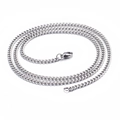 Collar de cadena de acero de titanio plateado para hombre y mujer con cierre de langosta - 600mm*2.9mm / Estilo Plateado(KN80685-Z)