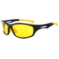 Outdoor cycling sports sunglasses with yellow PC lenses and black frame for men and women - Black Frame Night Vision Lens