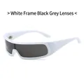 Gafas de sol deportivas con montura blanca y lentes grises de alta definición - Montura Blanca Lente Gris Oscuro