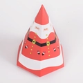 Pyramid-shaped Santa Claus gift box in festive red paper for Christmas treats - Santa Claus