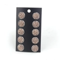 Lot de cinq paires de boucles d'oreilles 12mm en acier titane avec paillettes dorées - Lot de 5 Paires / Paillettes Dorées
