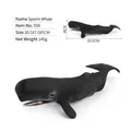 Realistic Sperm Whale marine animal model, dark grey PVC toy, size 20.5x7.5x5cm - Sperm Whale