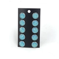 Lot de 5 paires de boucles d'oreilles druzy bleues 12 mm avec placage argenté - Lot de 5 Paires / Bleu