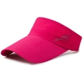 Running sun visor hat in vibrant rose red with breathable mesh and side lettering print - Adjustable / Rose Red