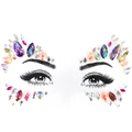 Autocollants de visage en strass colorés pour maquillage de fête Halloween et rave - Style Gemme Champagne Colorée (L0094)