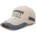 Beige Runner Baseballkappe mit Golf-Silhouette und verstellbarem weißem Kordelzug - Khaki