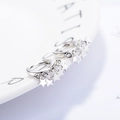 Elegant S925 silver star dangle earrings with five charms on a minimalist hoop design - White Gold