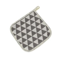 Dessous de plat carré en tissu avec motif triangle géométrique gris et cordon d'attache - Triangle Gris et Blanc