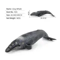 Realistic gray whale model toy 26.5cm, solid plastic marine animal figure with skin details - Grey Whale
