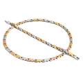 Magnettherapie-Armband aus Titanstahl in Silber, Roségold und Gold für Damen und Herren - Dreifarbiger Herz Magnettherapie Stil (KS103477)