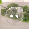Pallina di Natale trasparente in plastica PET con tappo argento per decorazioni fai-da-te - Pallina Trasparente 8cm Tappo Argento