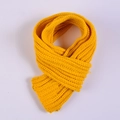 Knitted yellow wool scarf for kids with a minimalist ribbed texture in solid color - 100-135CM / Ginger Yellow