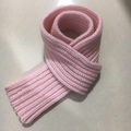 Pink knitted scarf for toddlers with ribbed texture and warm wool blend material - 100-135CM / Light Pink