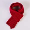 Écharpe en tricot rouge classique pour enfants avec motif à côtes épais et chaud - 100-135CM / Bordeaux