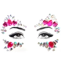 Pink and iridescent crystal face jewels in teardrop and heart shapes for eye makeup - Pink Iridescent Mixed Shapes Style (L0088)