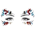 Colorful acrylic face gems for Halloween rave makeup with crystal rhinestone stickers - Red Blue Black Mixed Style (L0090)