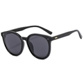Gafas de sol polarizadas negras clásicas de gran tamaño con elegantes detalles dorados - Montura Negra Lente Gris
