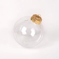 Pallina di Natale in PET trasparente con cappuccio metallico dorato lucido e gancio - Pallina Trasparente 6cm Tappo Oro