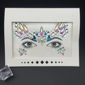 Face Crystal sticker with AB iris and blue gems for forehead and eye area makeup - 1023