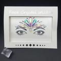 Iridescent crown-shaped face crystal sticker for music festivals and party makeup - Model 1041