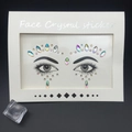 Iridescent face crystal sticker with rhinestone gems for eye makeup and party decoration - Model 1046