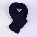 Écharpe en tricot côtelé bleu marine pour enfants en laine douce et chaude pour l'hiver - 100-135CM / Bleu marine