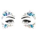 Blue and iridescent acrylic face jewels in waterdrop shapes for Halloween festivals - Blue Iridescent Teardrop Style (L0080)