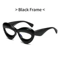 Occhiali cat-eye d'avanguardia con spessa montura nera e lenti trasparenti trendy - Montatura Nera