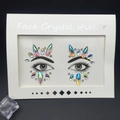 Face Crystal Sticker with iridescent AB rhinestones for DIY party makeup looks - 1006