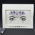 Iridescent acrylic face crystal stickers with drop shapes for masquerade makeup - 1010