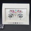 AB color iridescent face crystal stickers in teardrop and round shapes for festivals - Style 1012