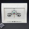 Glittering face crystal sticker with teardrop and round gems for makeup festivals - 1025