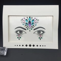 Colorful acrylic face crystal stickers in drop and round shapes for masquerade makeup - 1027