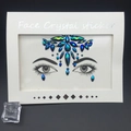 Blue and green iridescent face crystal stickers for music festivals and party makeup decoration - Model 1043