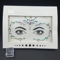 Iridescent crystal face jewel set with teardrop and marquise shapes on clear backing sheet - Model 1045