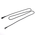 Classic black stainless steel snake chain necklace for men and women with lobster clasp - 0.9MM Thickness / 45cm Length / Black