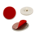 Ganci adesivi circolari bianchi con supporto in schiuma nera e pellicola rossa - Gancio Adesivo per Pallina Trasparente 2cm